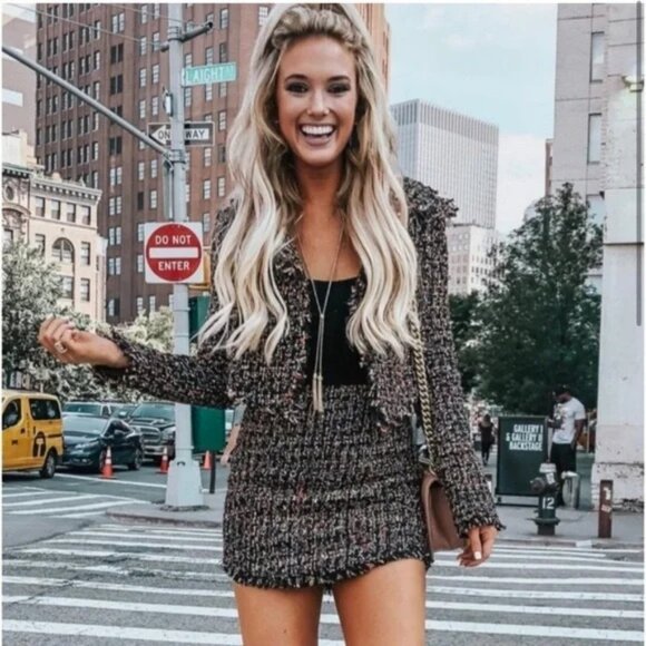 Lovers and Friends Aria Blazer/Jacket in Nightlife Lurex Metallic Tweed Fringe.S - Picture 3 of 4